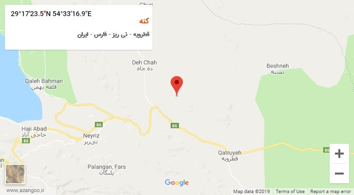 روستای کنه بر روی نقشه