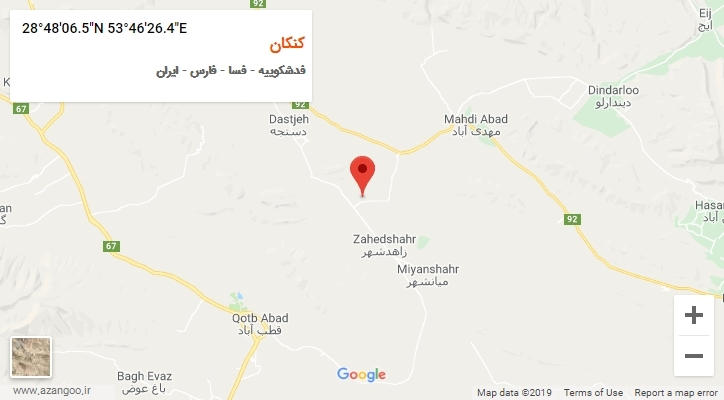 روستای کنکان بر روی نقشه