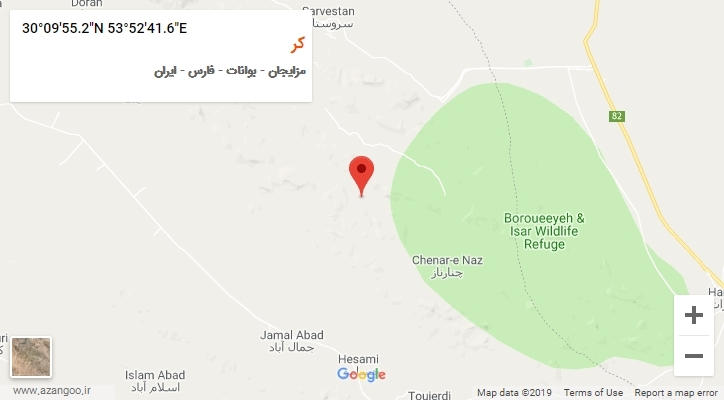 روستای کر بر روی نقشه