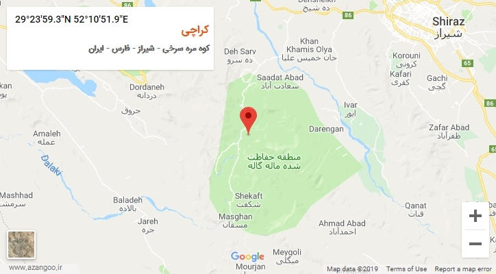 روستای کراچی بر روی نقشه