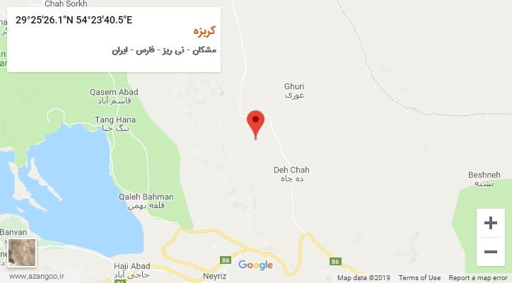 روستای کربزه بر روی نقشه