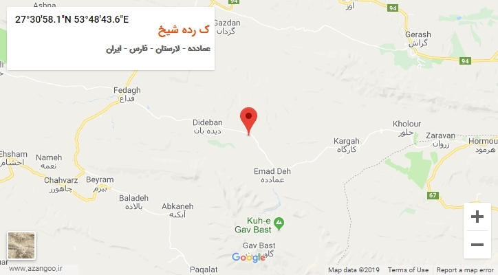 روستای ک رده شیخ بر روی نقشه