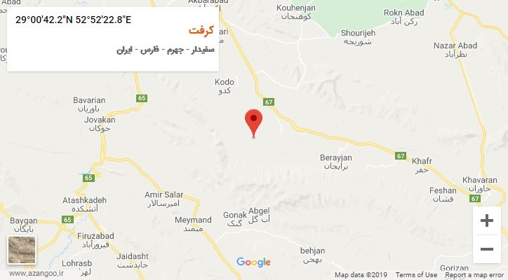 روستای کرفت بر روی نقشه