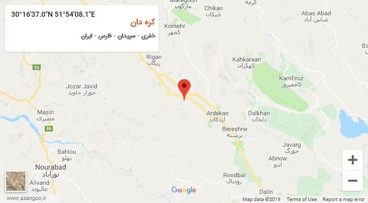 روستای کره دان بر روی نقشه