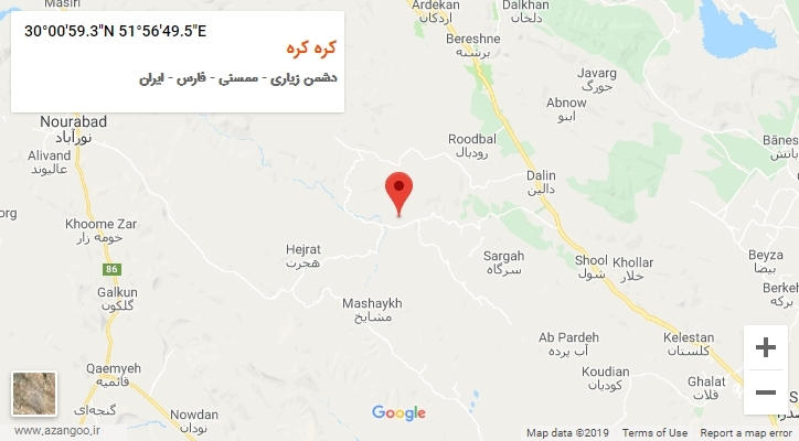 روستای کره کره بر روی نقشه