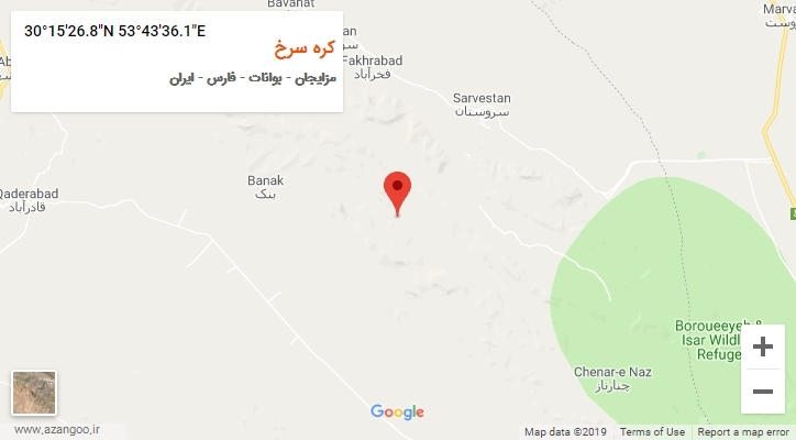 روستای کره سرخ بر روی نقشه