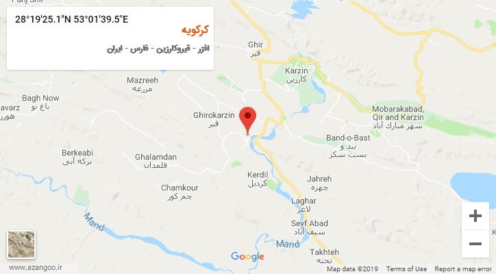 روستای کرکویه بر روی نقشه
