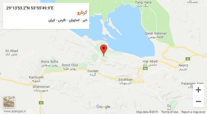 روستای کرنارو بر روی نقشه