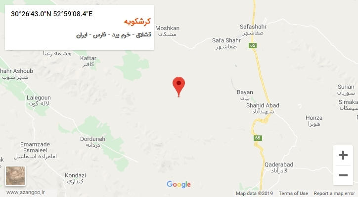 روستای کرشکویه بر روی نقشه