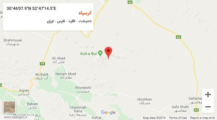 روستای کرسیاه بر روی نقشه