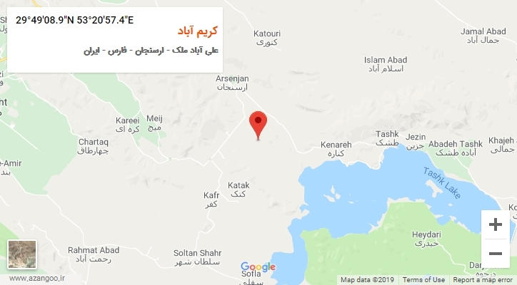 روستای کریم آباد بر روی نقشه