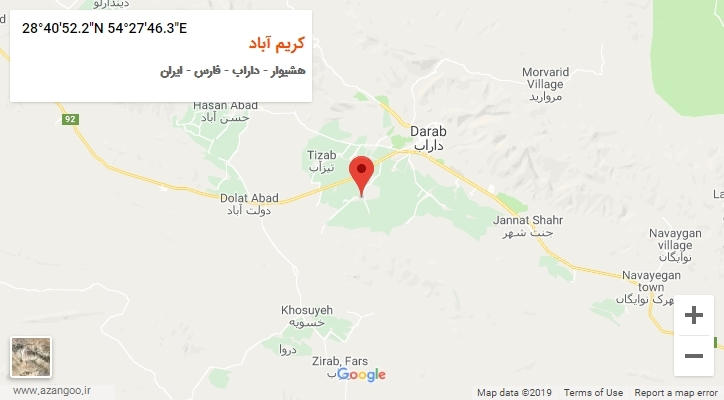 روستای کریم آباد بر روی نقشه