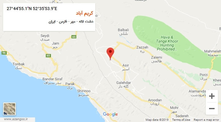روستای کریم آباد بر روی نقشه