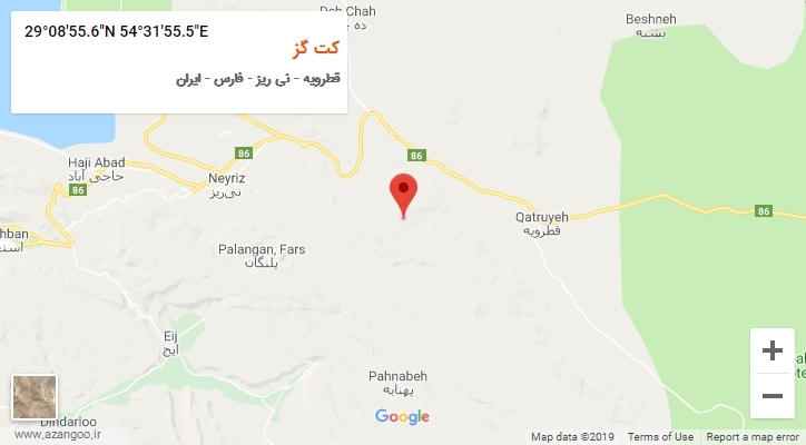 روستای کت گز بر روی نقشه