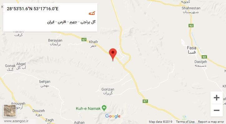 روستای کته بر روی نقشه