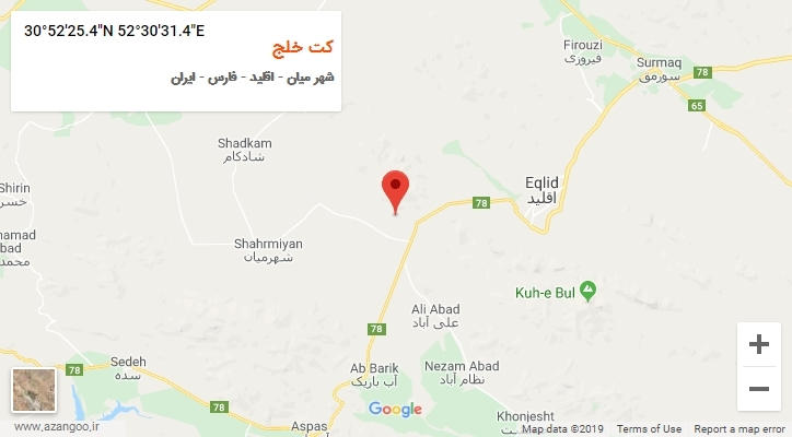 روستای کت خلج بر روی نقشه