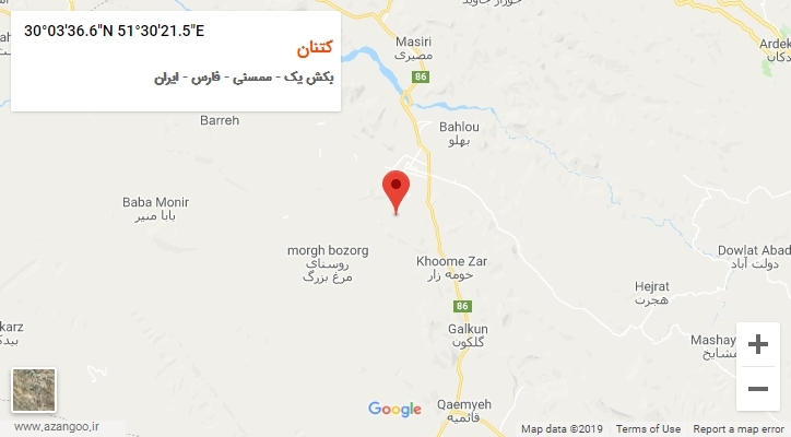 روستای کتنان بر روی نقشه