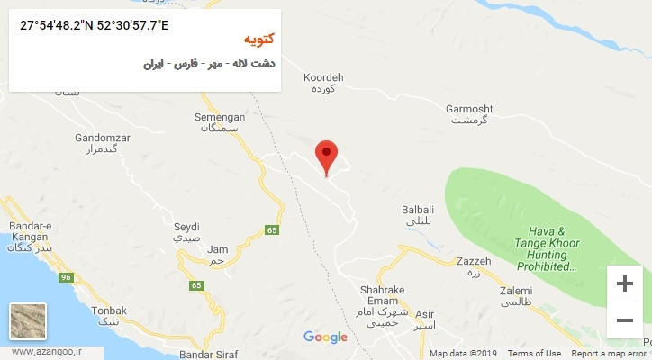 روستای کتویه بر روی نقشه