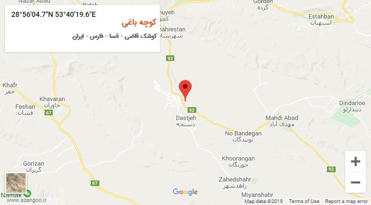 روستای کوچه باغی بر روی نقشه