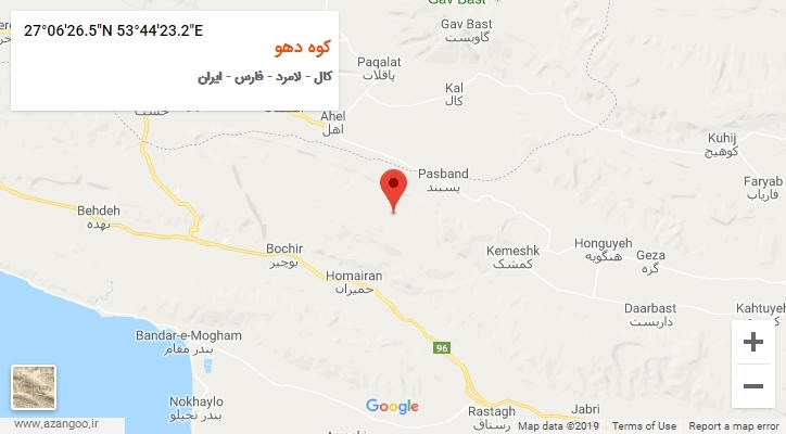 روستای کوه دهو بر روی نقشه