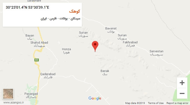 روستای کوهک بر روی نقشه