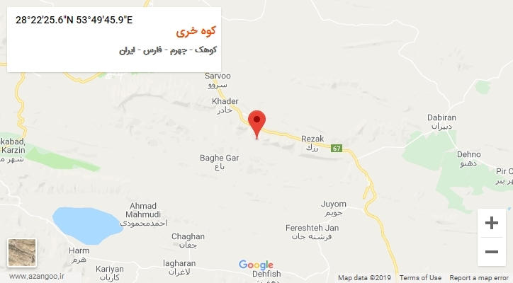 روستای کوه خری بر روی نقشه