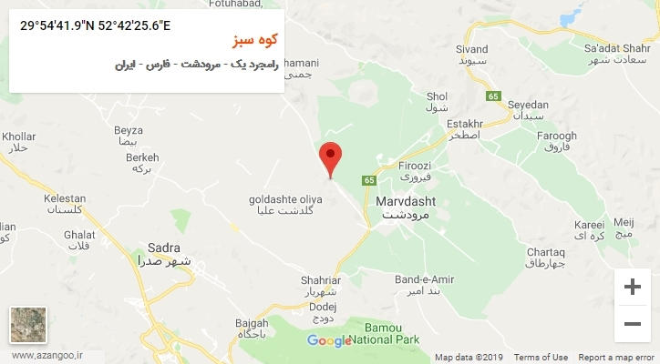 روستای کوه سبز بر روی نقشه