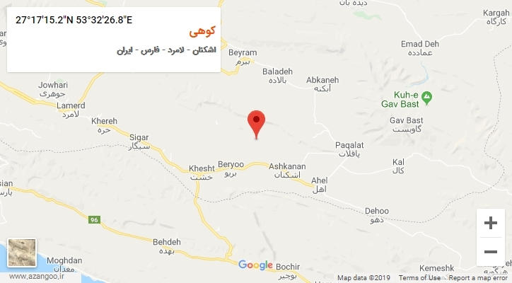 روستای کوهی بر روی نقشه