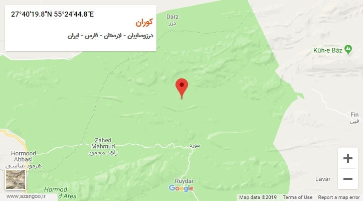 روستای کوران بر روی نقشه