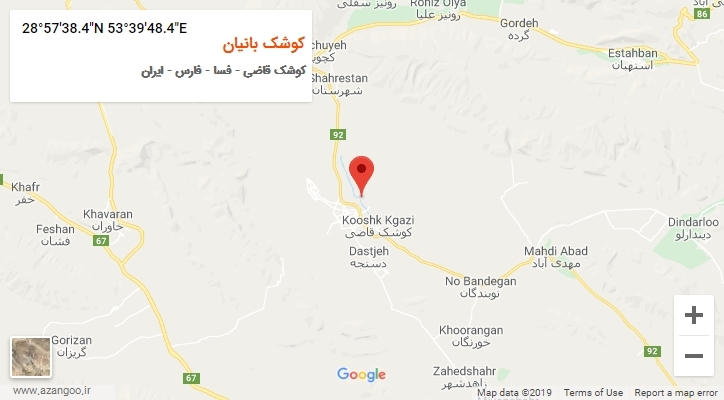 روستای کوشک بانیان بر روی نقشه