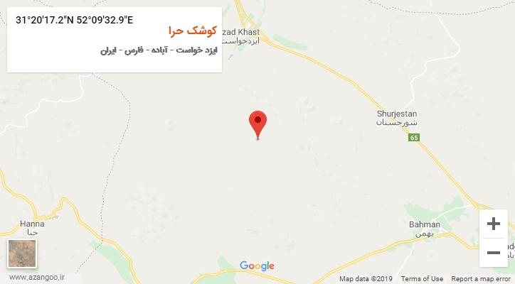 روستای کوشک حرا بر روی نقشه