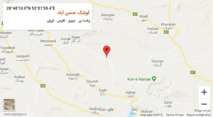 روستای کوشک حسن آباد بر روی نقشه