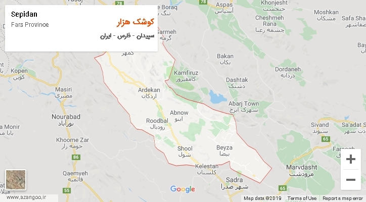 دهستان کوشک هزار بر روی نقشه
