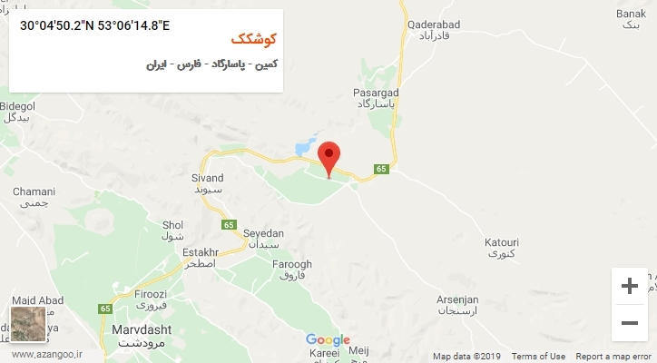 روستای کوشکک بر روی نقشه