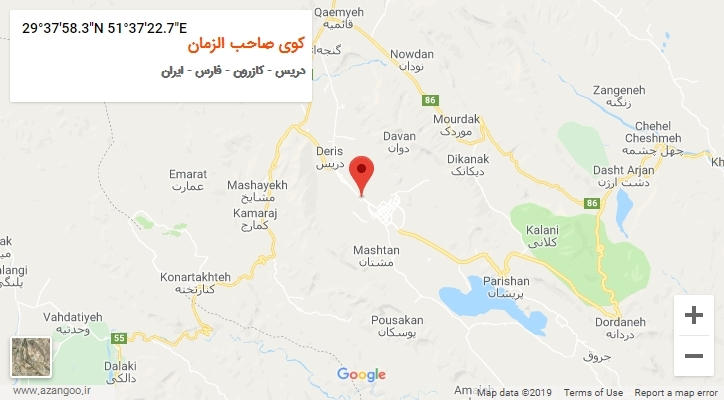 روستای کوی صاحب الزمان بر روی نقشه
