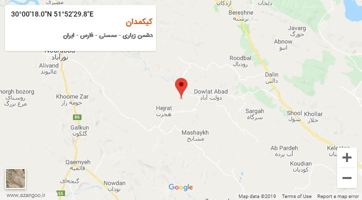 روستای کیکمدان بر روی نقشه