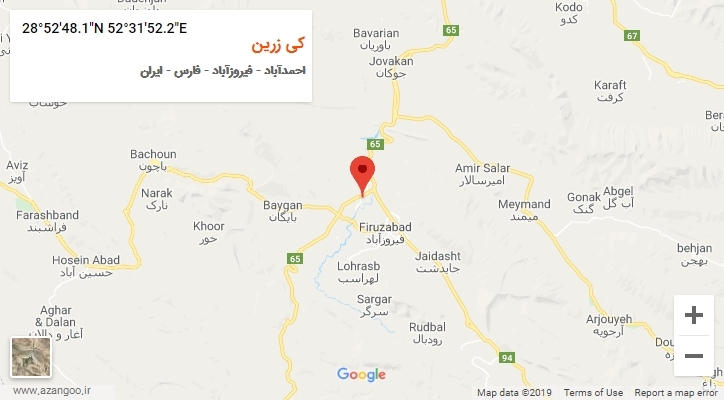 روستای کی زرین بر روی نقشه
