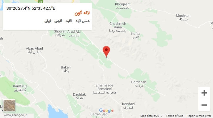 روستای لاله گون بر روی نقشه