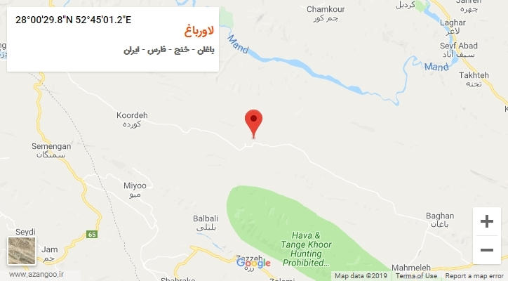 روستای لاورباغ بر روی نقشه