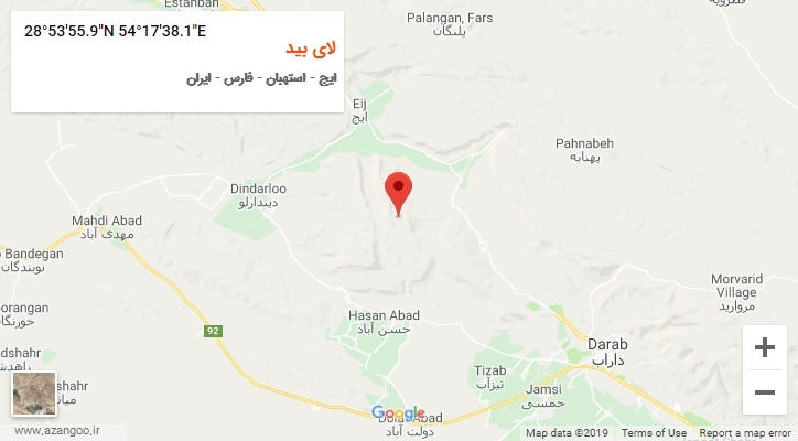 روستای لای بید بر روی نقشه