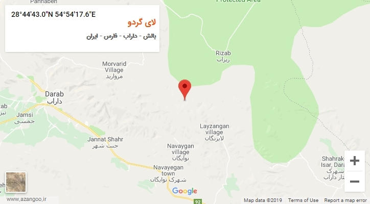 روستای لای گردو بر روی نقشه