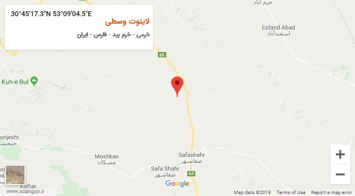 روستای لایتوت وسطی بر روی نقشه