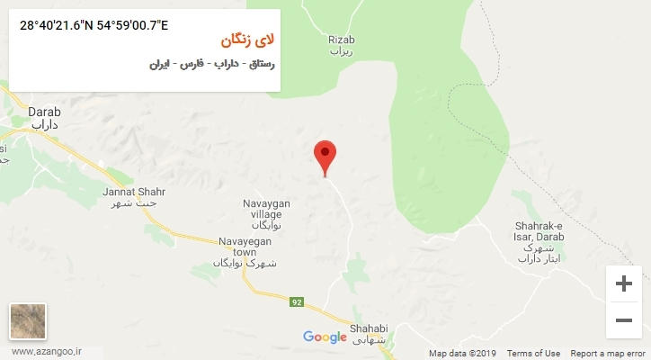 روستای لای زنگان بر روی نقشه
