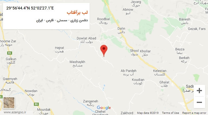 روستای لب برآفتاب بر روی نقشه
