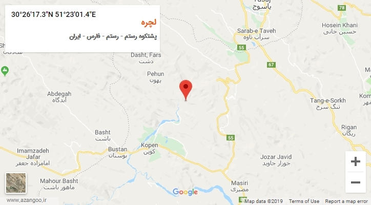 روستای لچره بر روی نقشه