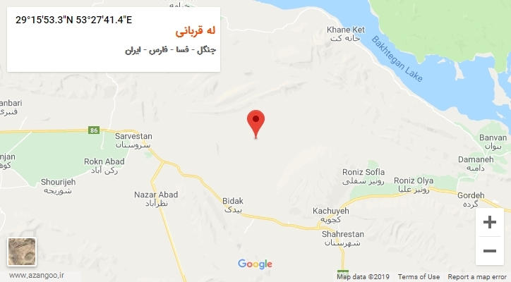 روستای له قربانی بر روی نقشه