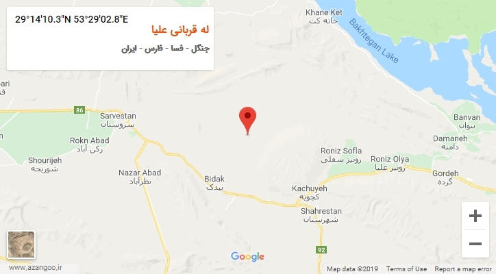 روستای له قربانی علیا بر روی نقشه