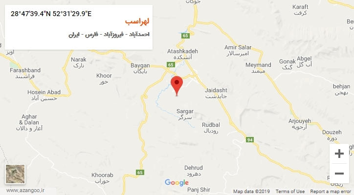 روستای لهراسب بر روی نقشه