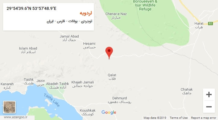 روستای لردویه بر روی نقشه