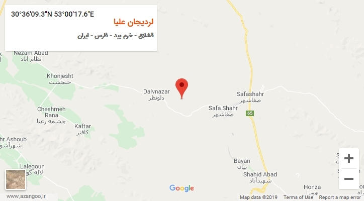 روستای لردیجان علیا بر روی نقشه